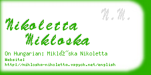 nikoletta mikloska business card